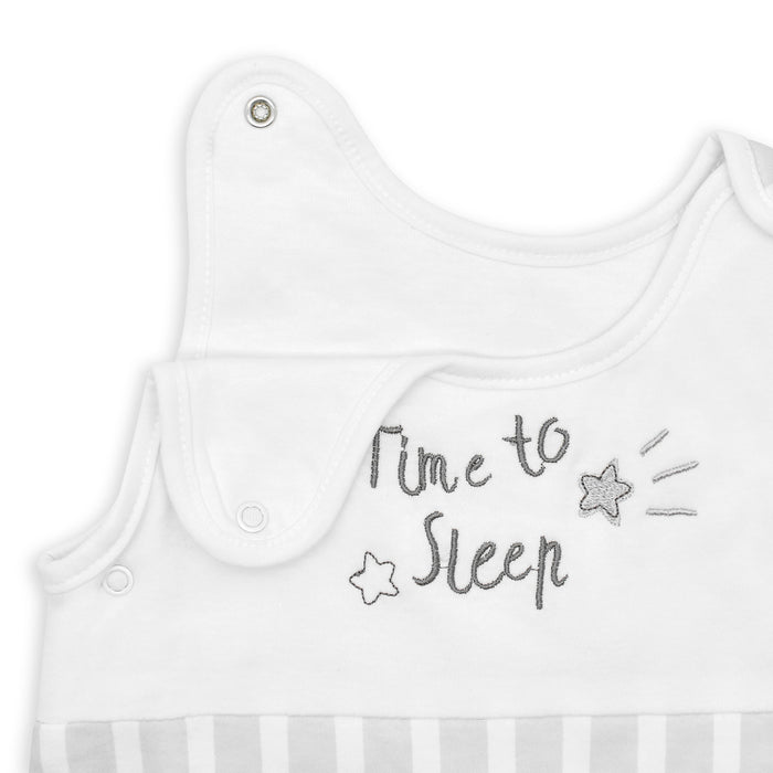 Nursery Time To Sleep Grey Stripe Baby Sleeping Bag