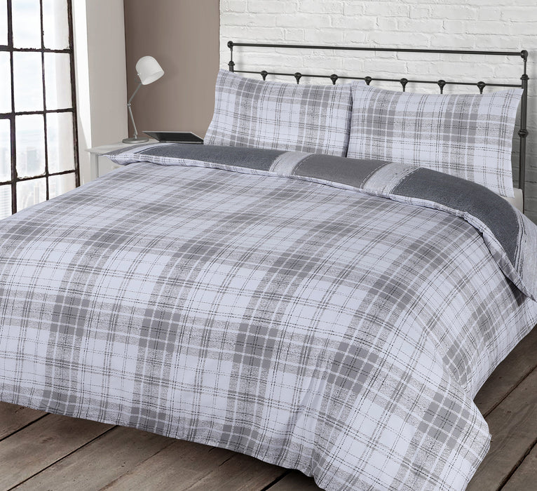 Grey Reversible Union Jack Duvet Cover & Pillowcase Set