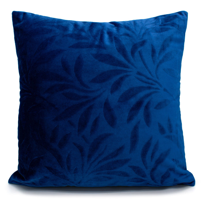 Velvet Leaf Navy Cushion Cover