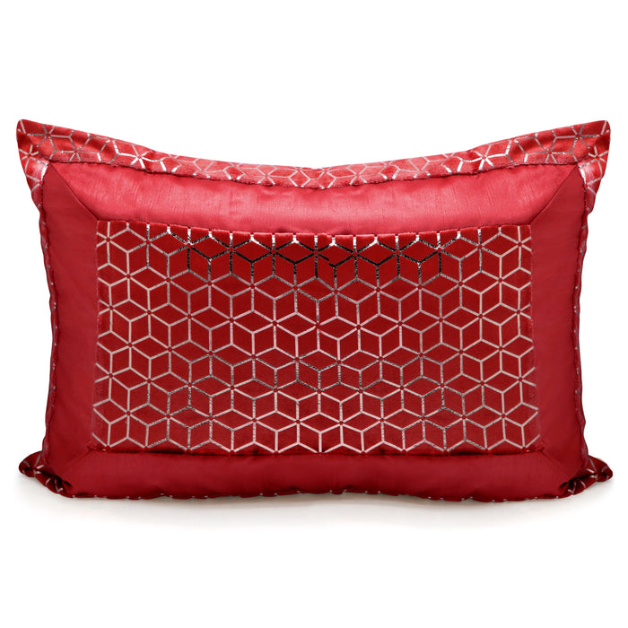 Vera Faux Silk Crushed Velvet Red Quilted Bedspread