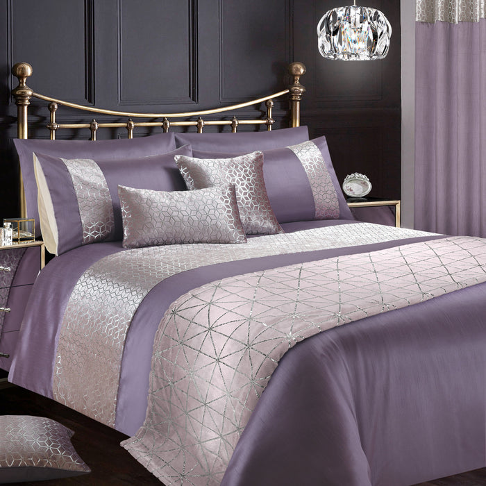 Crushed Velvet Vera Mauve Duvet Cover & Pillowcase Set