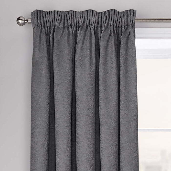 Westwood Charcoal Dimout Pencil Pleat Curtains