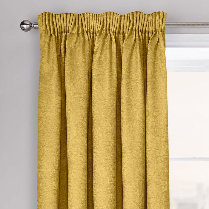 Westwood Ochre Yellow Dimout Pencil Pleat Curtains