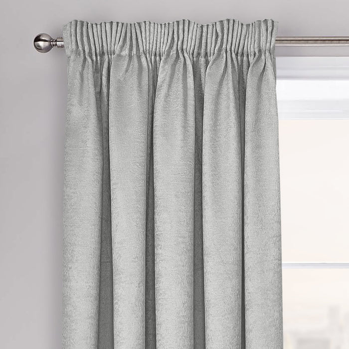 Westwood Silver Dimout Pencil Pleat Curtains