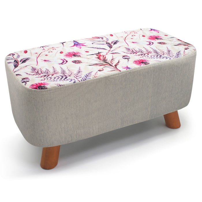 Luxury Wildflowers Rectangular Footstool