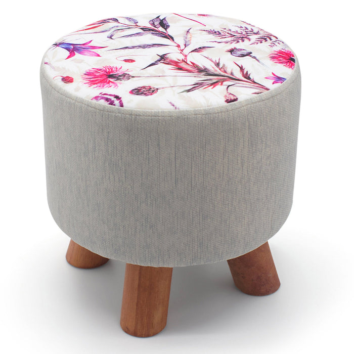 Luxury Wildflowers Round Footstool