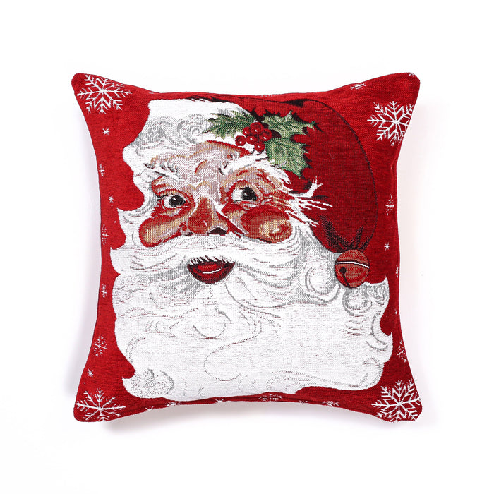 Tapestry Santa Christmas Festive Chenille Cushion Cover 56cm x 56cm