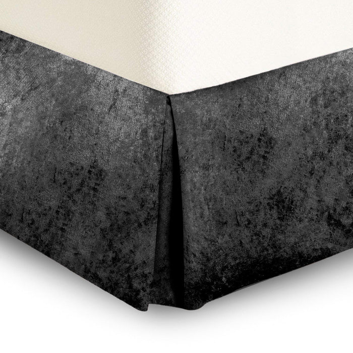 Intimates Crushed Velvet Charcoal Valance Sheet